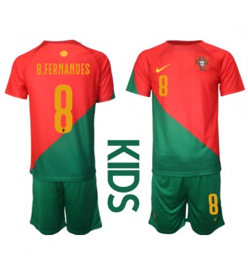 Portugal Bruno Fernandes #8 Hemmakläder Barn VM 2022 Kortärmad (+ Korta byxor)